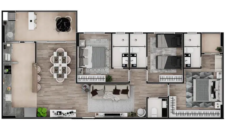 Xixová 987, 3 suítes · 98 m²